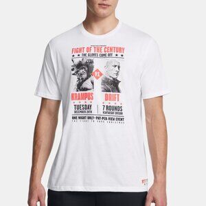 Project Rock Red One Fight Men's T shirt Loose fit Short Sleeve White NWT